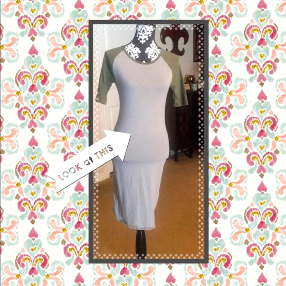 Army Green & Gray Dress